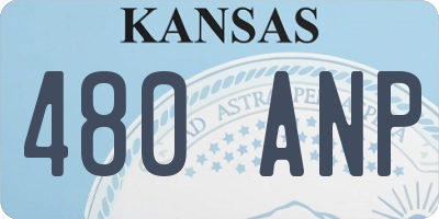 KS license plate 480ANP