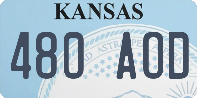KS license plate 480AOD