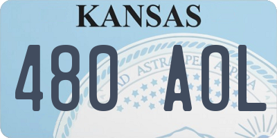 KS license plate 480AOL