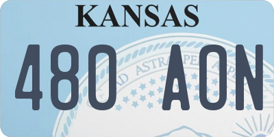 KS license plate 480AON