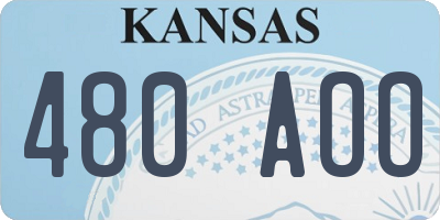 KS license plate 480AOO