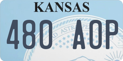 KS license plate 480AOP