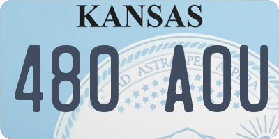 KS license plate 480AOU