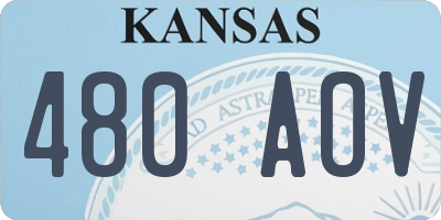 KS license plate 480AOV