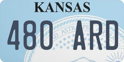 KS license plate 480ARD