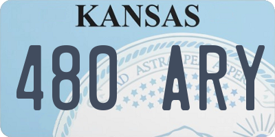 KS license plate 480ARY