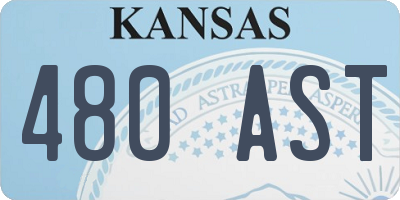 KS license plate 480AST