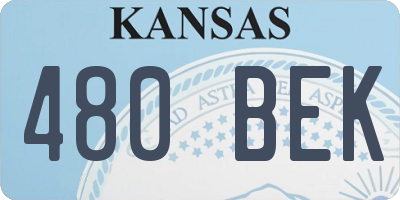 KS license plate 480BEK