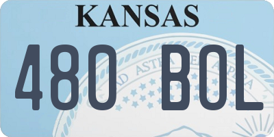 KS license plate 480BOL