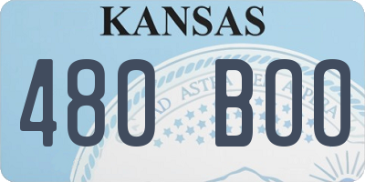 KS license plate 480BOO