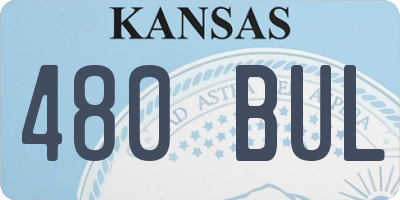 KS license plate 480BUL