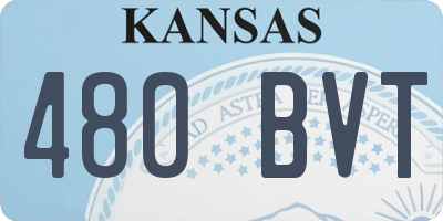 KS license plate 480BVT