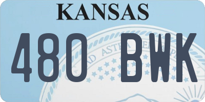 KS license plate 480BWK