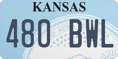 KS license plate 480BWL