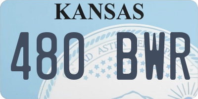 KS license plate 480BWR
