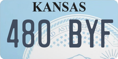 KS license plate 480BYF