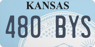 KS license plate 480BYS