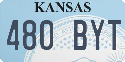 KS license plate 480BYT