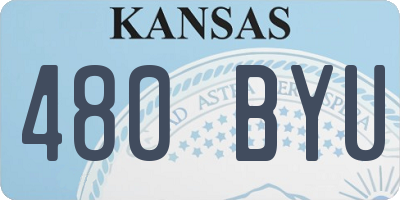 KS license plate 480BYU