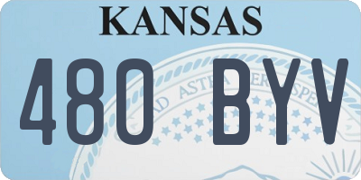 KS license plate 480BYV