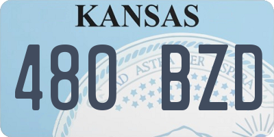 KS license plate 480BZD