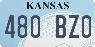 KS license plate 480BZO