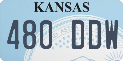 KS license plate 480DDW
