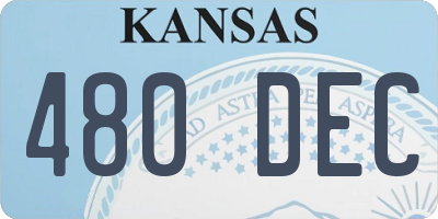 KS license plate 480DEC