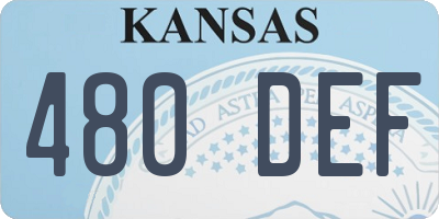 KS license plate 480DEF