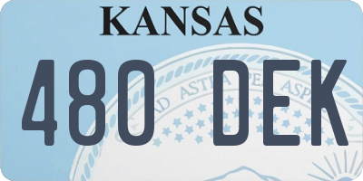 KS license plate 480DEK