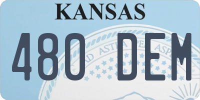 KS license plate 480DEM