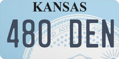 KS license plate 480DEN