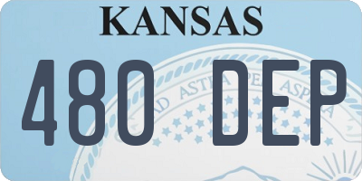 KS license plate 480DEP