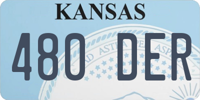 KS license plate 480DER