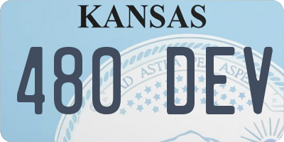 KS license plate 480DEV