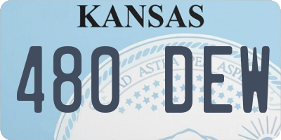 KS license plate 480DEW