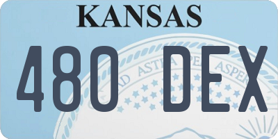 KS license plate 480DEX