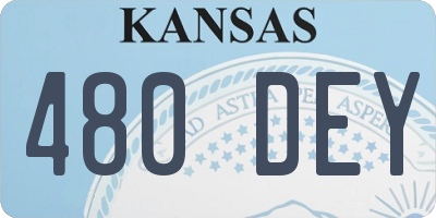 KS license plate 480DEY
