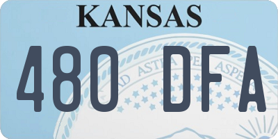 KS license plate 480DFA