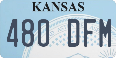KS license plate 480DFM