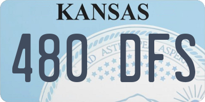 KS license plate 480DFS