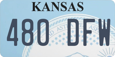 KS license plate 480DFW