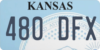 KS license plate 480DFX