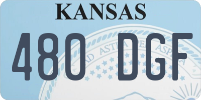 KS license plate 480DGF