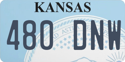 KS license plate 480DNW