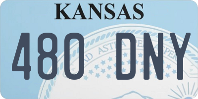 KS license plate 480DNY