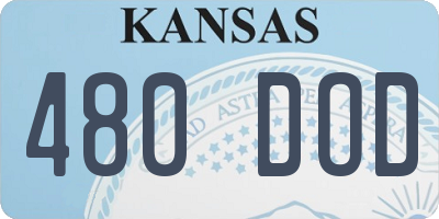 KS license plate 480DOD