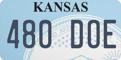 KS license plate 480DOE
