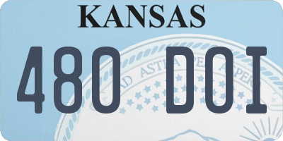 KS license plate 480DOI