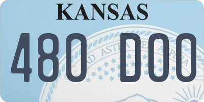 KS license plate 480DOO